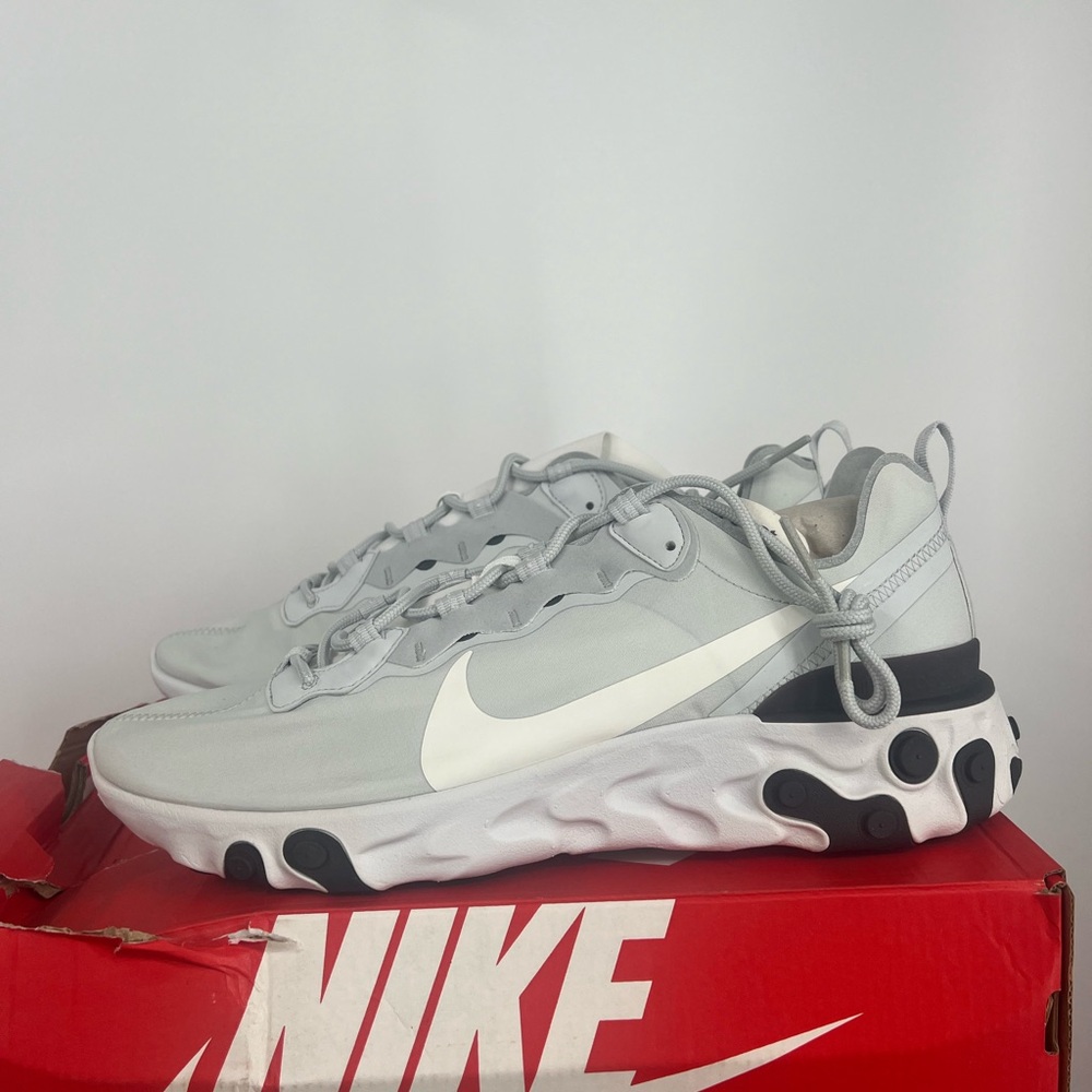 Nike React Element Pure Platinium Thunder Grey Mens Size 13 - Picture 3 of 5